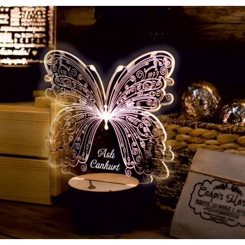  Kelebek Model 3d Led Gece Lambası