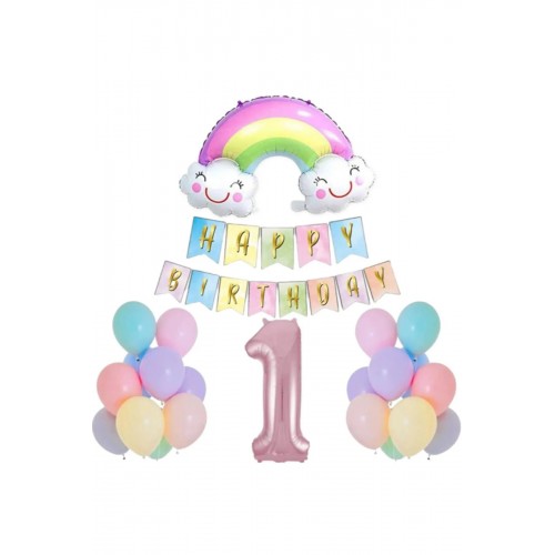 Gökkuşağı Folyo Balon Set 1 Yaş