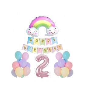Gökkuşağı Folyo Balon Set 2 Yaş