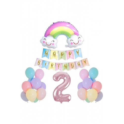 Gökkuşağı Folyo Balon Set 2 Yaş