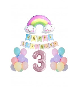 Gökkuşağı Folyo Balon Set 3 Yaş