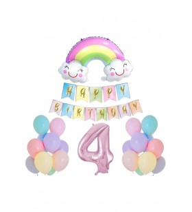 Gökkuşağı Folyo Balon Set 4 Yaş
