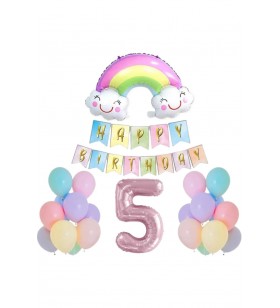 Gökkuşağı Folyo Balon Set5 Yaş