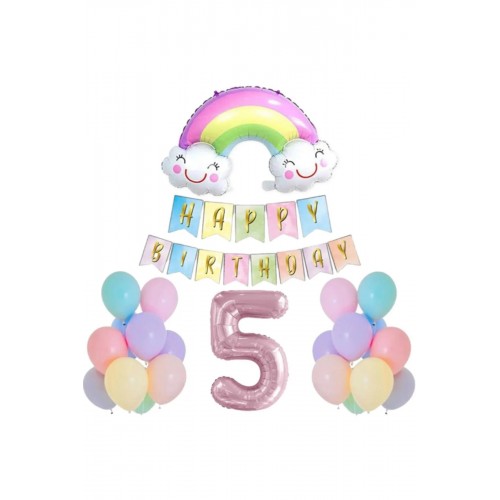Gökkuşağı Folyo Balon Set5 Yaş