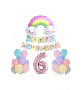 Gökkuşağı Folyo Balon Set 6 Yaş