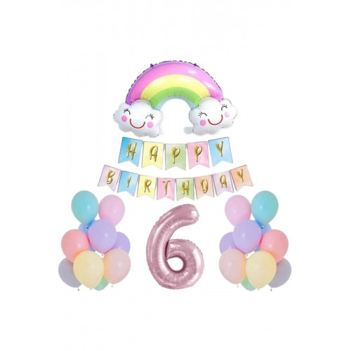 Gökkuşağı Folyo Balon Set 6 Yaş