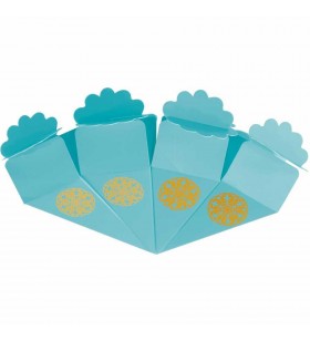 Altın Yaldız Baskılı Bebek Mavi Şeker Külahı 24'lü