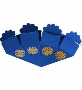 Altın Yaldız Baskılı Lacivert Şeker Külahı 24'lü