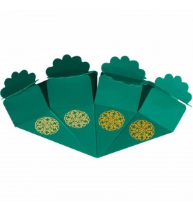 Altın Yaldız Baskılı Yeşil Şeker Külahı 24'lü