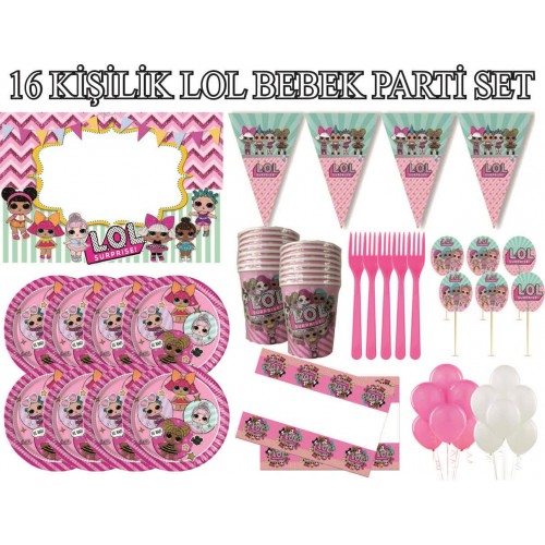 KİŞİYE ÖZEL LOL BEBEK DOĞUM GÜNÜ PARTİ MALZEMELERİ SET 16 KİŞİLİK