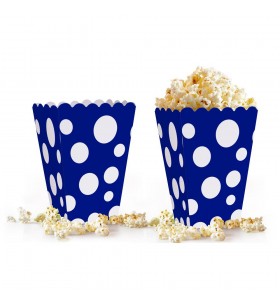 Puantiyeli Mısır Kutusu Lacivert 10lu