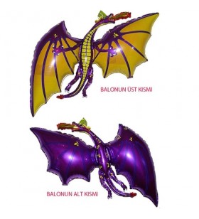 Süpershape 92 cm Mor Renk Dragoon Ejderha Folyo Balon
