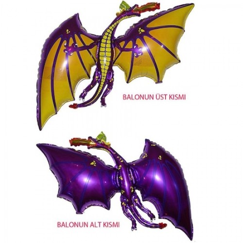Süpershape 92 cm Mor Renk Dragoon Ejderha Folyo Balon