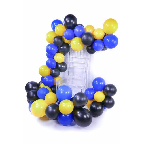 Zincir Balon Siyah Sarı Lacivert 5 Metre